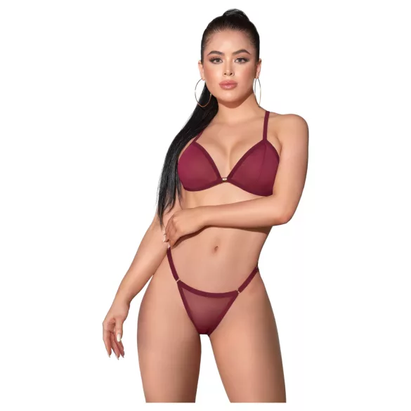 Zôf Nina - ensemble soutien-gorge et string transparents (rouge) - L/XL