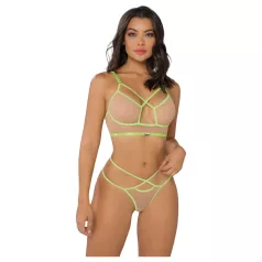   Zôf Rosie - ensemble soutien-gorge à bretelles fluo et string (chair/vert)