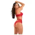 Zôf Ruby - body en dentelle à découpes avec bretelles réglables (rouge)