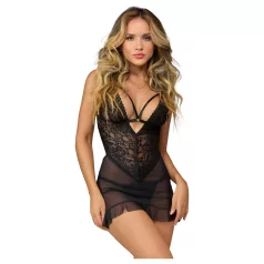   Zôf Eve - Babydoll en dentelle transparente avec string (noir)