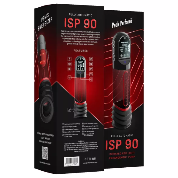 Peak Performa - pompe à pénis automatique à LED infrarouge (transparente)