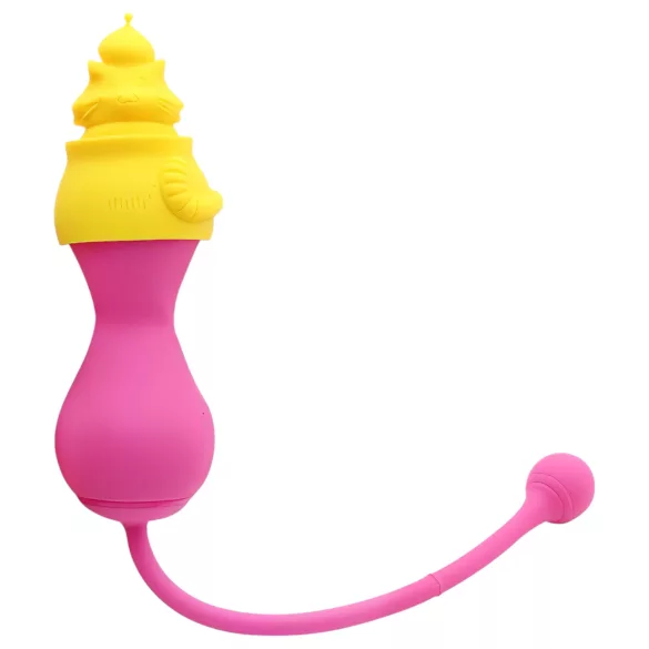 Magic Motion Elizabeth - vibromasseur avec embout chat - silicone jaune