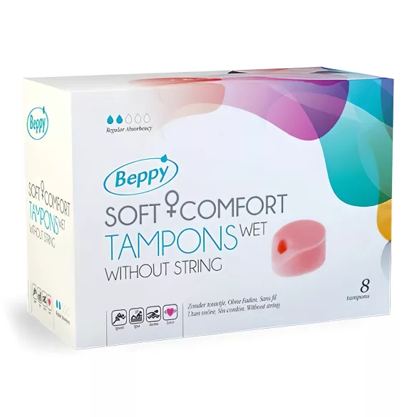 Beppy Soft tampon intime éponge humide sans ficelle - 8 pcs