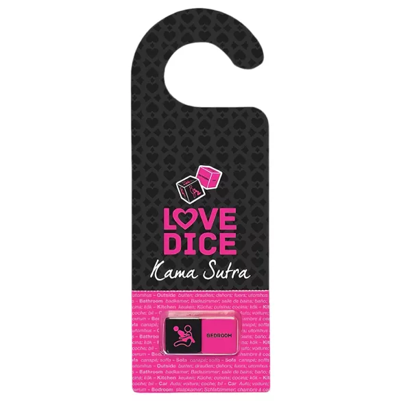 Dés érotiques avec accroche-porte (noir-rose)