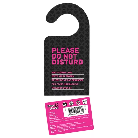 Dés érotiques avec accroche-porte (noir-rose)
