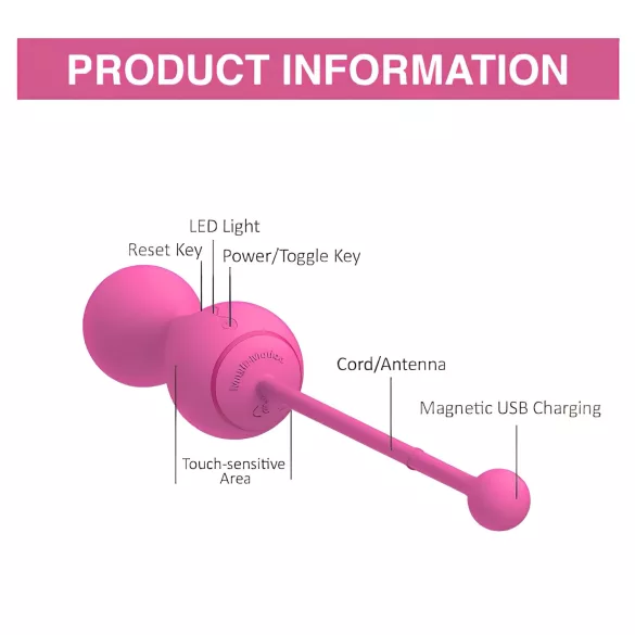 Magic Motion Kegel Master - Boule de geisha vibrante contrôlée par application (rose)