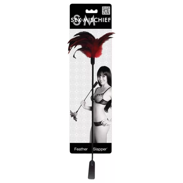 S&M - paddle et plumeau - rouge