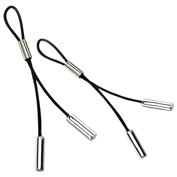 Crave - ornement seins cuir authentique avec pendentifs acier (2 pièces)