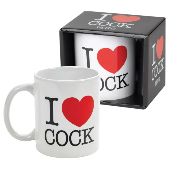 I Love Cock - mug, cadeau érotique (blanc)