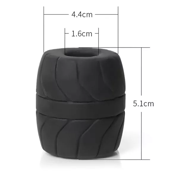 SilaSkin - Anneau pénien et écarteur de testicules - silicone noir