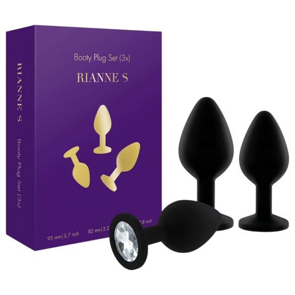 Rianne - Set de 3 plugs anaux en silicone (noir)
