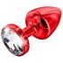 / DIOGOL Anni - Plug anal avec pierre blanche - rouge (3 cm)