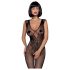 Obsessive N112 - Combinaison Filet Ailes d'Ange - Noir (S-L)
