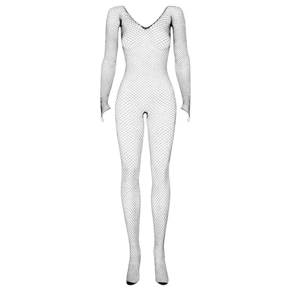 Obsessive - Combinaison résille ouverte manches longues - noir (S-L)