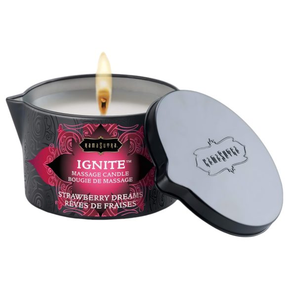 Kama Sutra - bougie de massage végane - rêve à la fraise (170g)