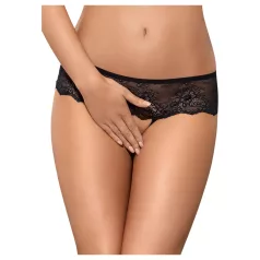 Obsessive Merossa - string ouvert femme avec strass - noir