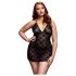 BACI Plus Size - babydoll en dentelle à col licou - noir (XL-XXL)