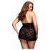 BACI Plus Size - babydoll en dentelle à col licou - noir (XL-XXL)