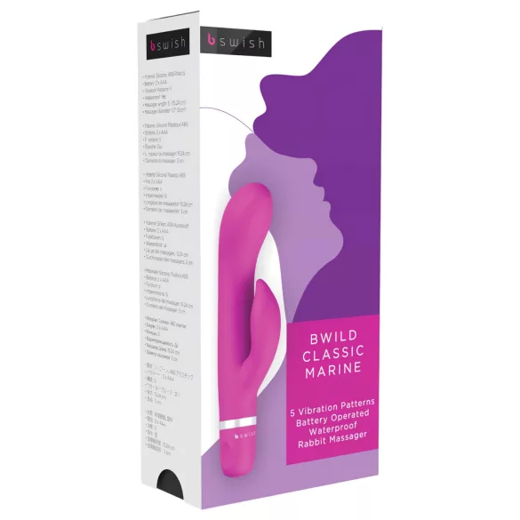 B SWISH Bwild Marine - vibromasseur rabbit clitoridien - silicone rose