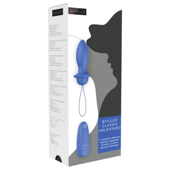 B SWISH Bfilled Classic - Vibromasseur anal bleu avec télécommande