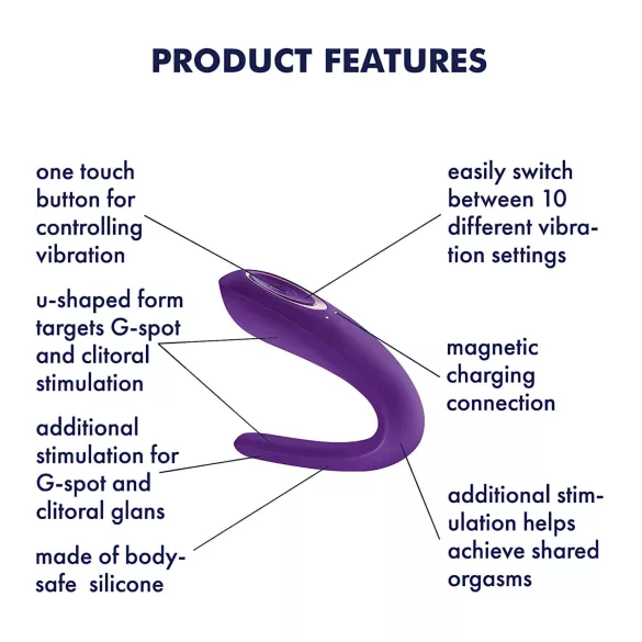 Satisfyer Double Classic - vibromasseur couple étanche (violet)