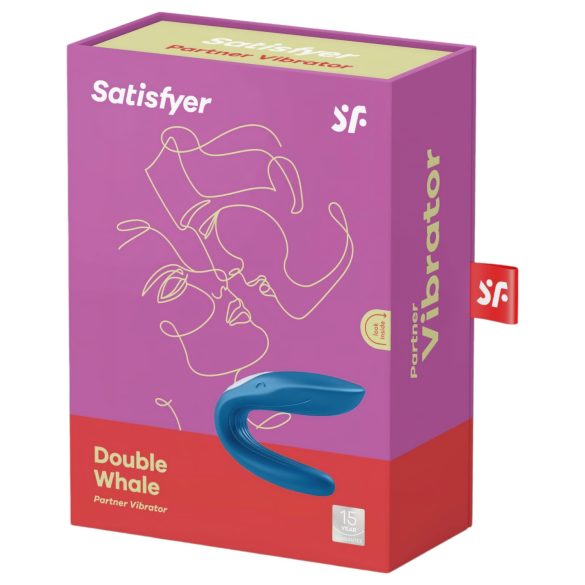 Satisfyer Double Whale - vibromasseur couple 2 moteurs - silicone bleu