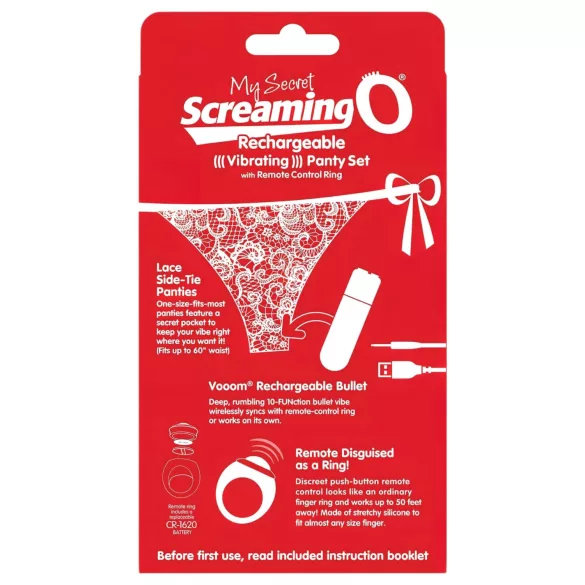 Screaming O - culotte vibrante - rouge - taille S-L