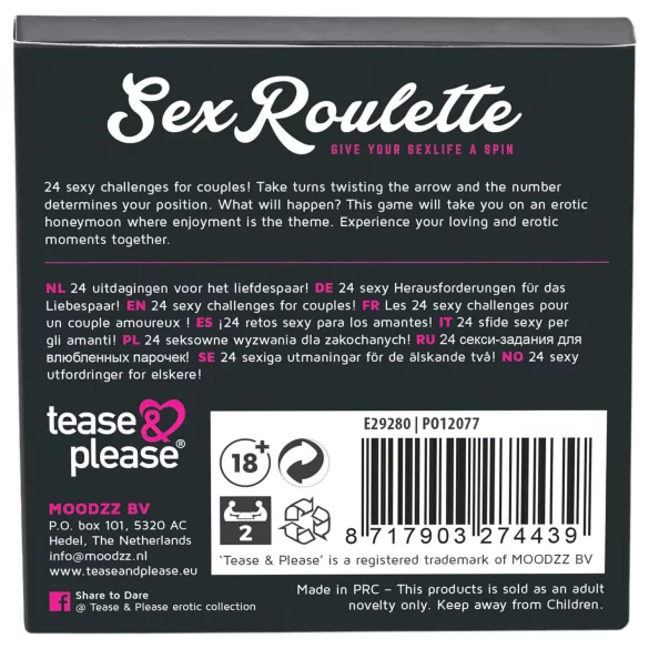 Sex Roulette Love & Married - jeu de société érotique (en 10 langues)