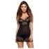 Obsessive Alluria - nuisette en dentelle et string (noir) - L/XL