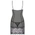 Obsessive Alluria - nuisette en dentelle et string (noir) - L/XL