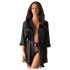 Peignoir en Satin Obsessive Satinia - Ensemble robe en satin (noir) - L/XL