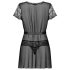 Obsessive Alluria - Peignoir en dentelle et string (noir)