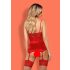 Obsessive Lovica - haut porte-jarretelles en dentelle et string (rouge)