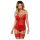 Obsessive Lovica - haut porte-jarretelles en dentelle et string (rouge) - L/XL