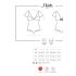 Obsessive Moketta - Body noir à volants en dentelle et rayures - L/XL