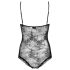 Body dentelle noir ajouré lacé Obsessive Slevika
