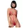 Obsessive Luiza - body rouge à bretelles, motif tulipes (S/M)
