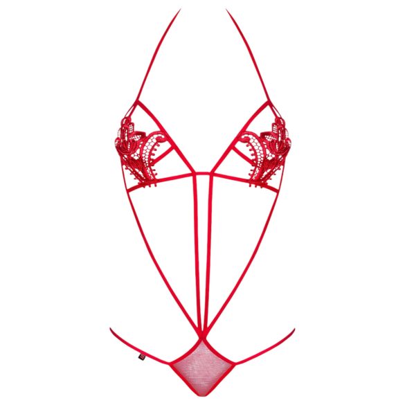 Obsessive Luiza - body en dentelle à motifs tulipe - rouge - S/M