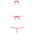 Obsessive Luiza - body rouge à bretelles, motif tulipes (S/M)