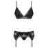 Set de lingerie en dentelle noir Obsessive 810-SEG-1 - L/XL