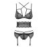 Obsessive Frivolla - ensemble de lingerie en dentelle épicée (noir)