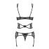Obsessive Frivolla - ensemble de lingerie en dentelle épicée (noir)
