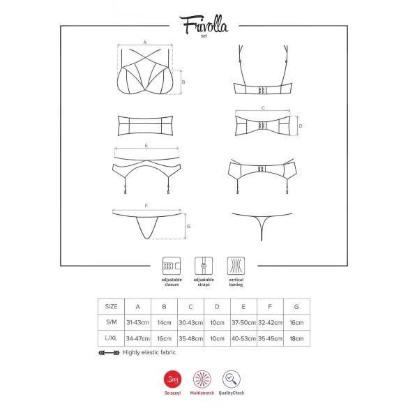 Obsessive Frivolla - ensemble lingerie dentelle épicé (noir)