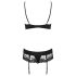 Obsessive Wonderia - Ensemble lingerie dentelle brodée (noir)