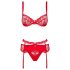 Obsessive Heartina - ensemble de lingerie (rouge)