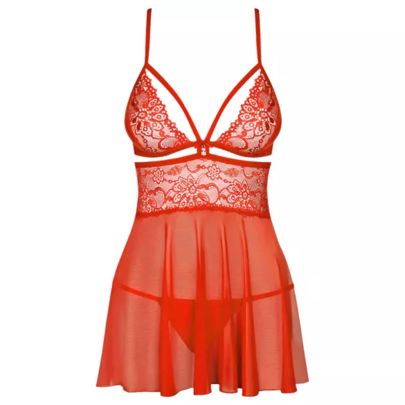 Obsessive - babydoll sexy en dentelle avec string - rouge - L/XL