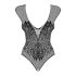 Obsessive B112 - body ouvert en résille avec ailes d'ange (noir)