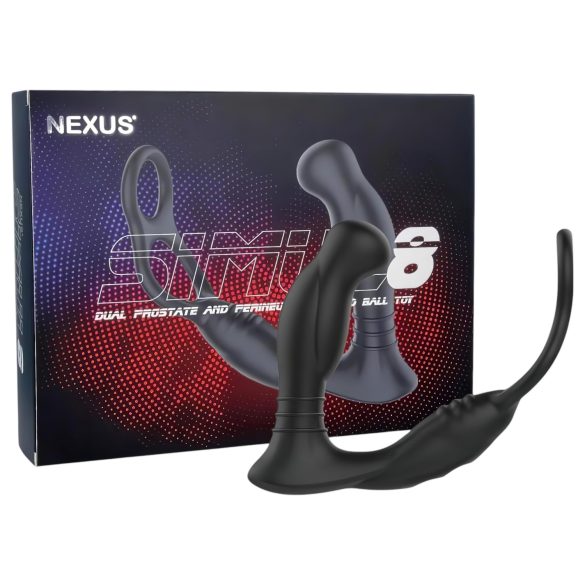 Nexus Simul8 - anneau vibrant avec dildo anal (noir)