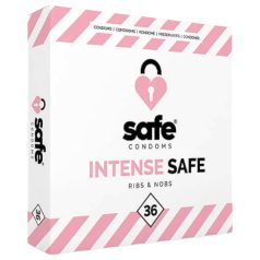 SAFE Intense - Préservatifs nervurés et perlés (36 unités)   SAFE Intense - Préservatifs nervurés et perlés (36 unités)