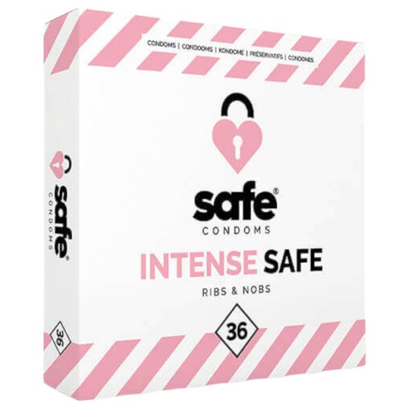 SAFE Intense - Préservatifs nervurés et perlés (36 unités)
